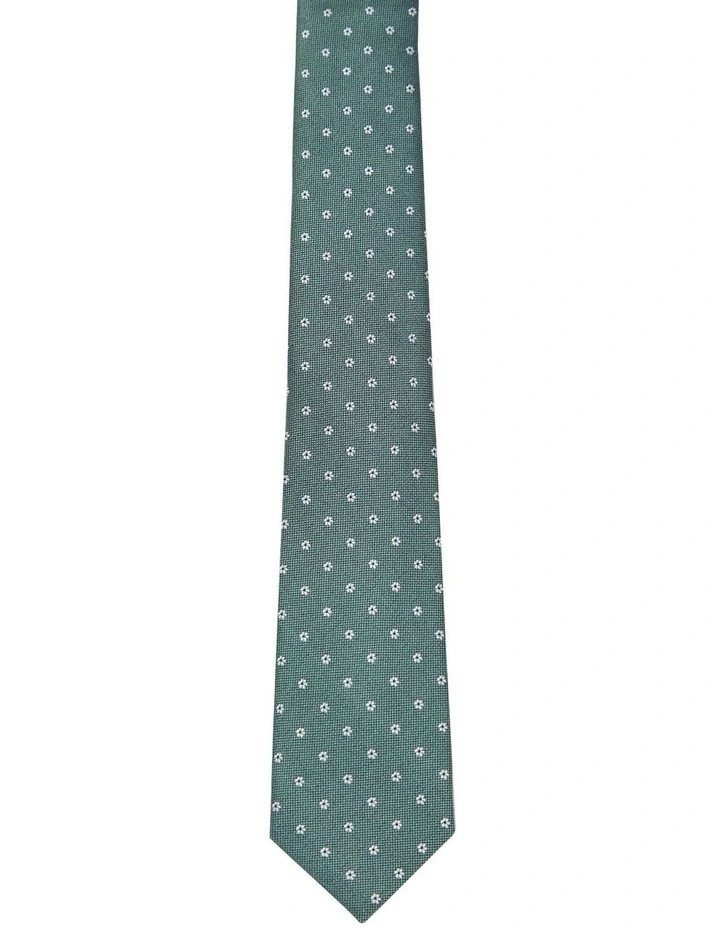 Sefton Floral Tie 7cm in Moss Green image 1
