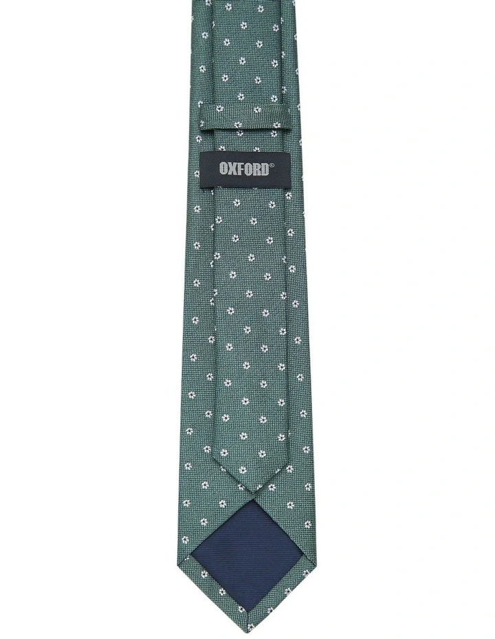 Sefton Floral Tie 7cm in Moss Green image 3