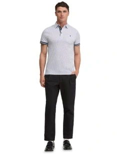Milo Cotton Jersey Printed Polo Shirt in Red