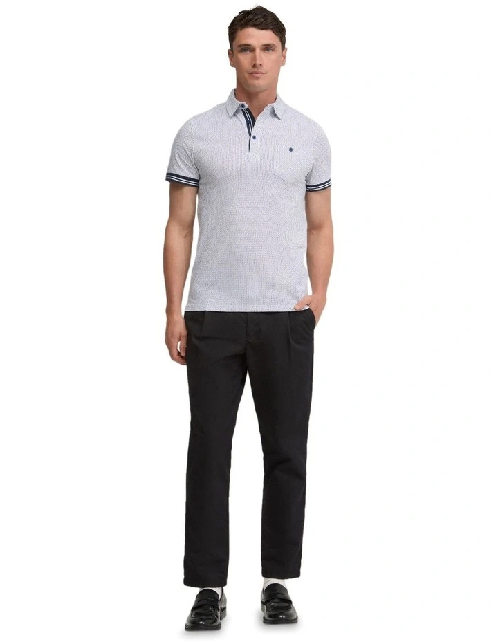 Milo Cotton Jersey Printed Polo Shirt in Red image 1