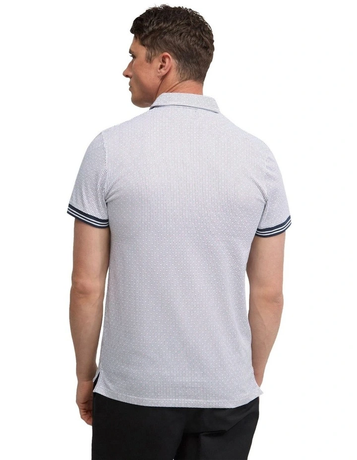 Milo Cotton Jersey Printed Polo Shirt in Red image 2