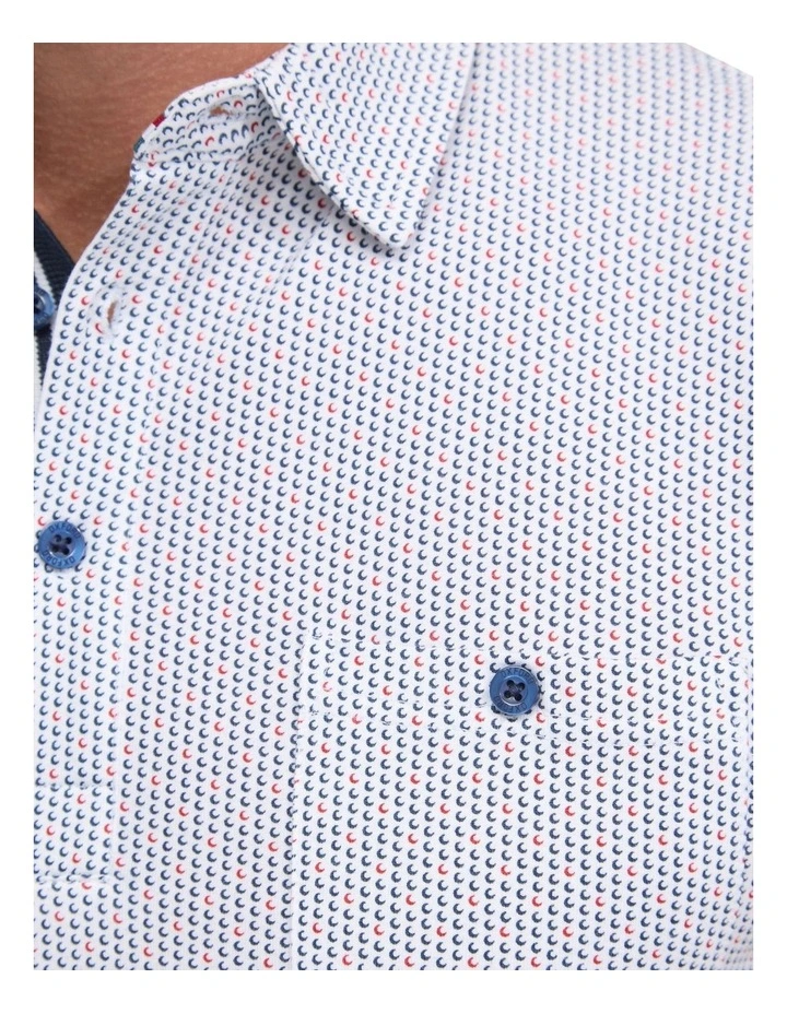 Milo Cotton Jersey Printed Polo Shirt in Red image 6