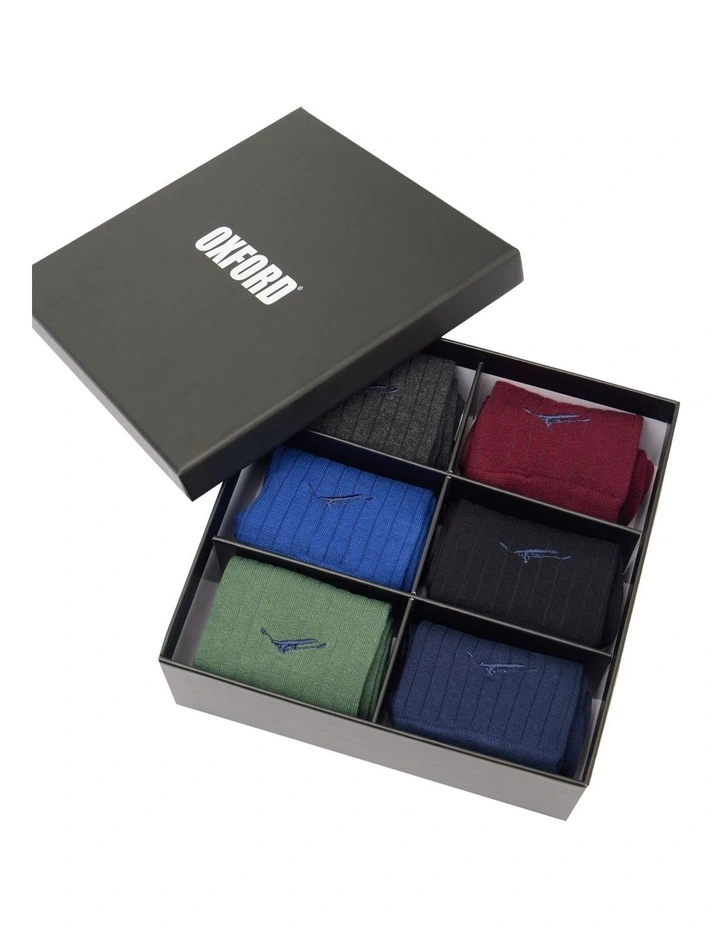 6 Box Socks Set in Multi image 2