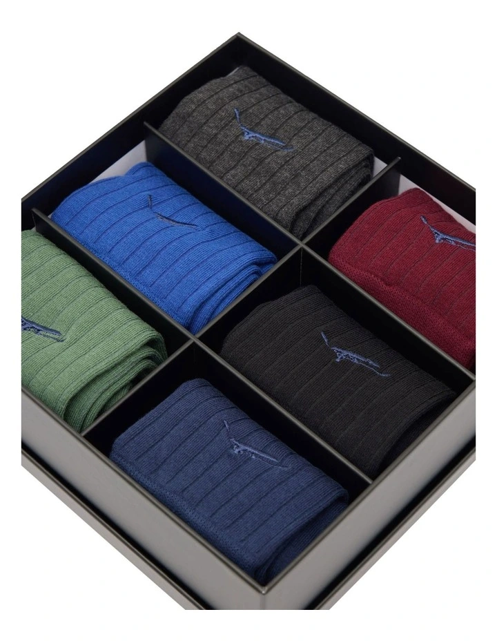 6 Box Socks Set in Multi image 3