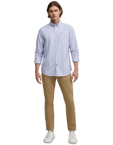 Holloway Oxford Weave Cotton Shirt in Navy