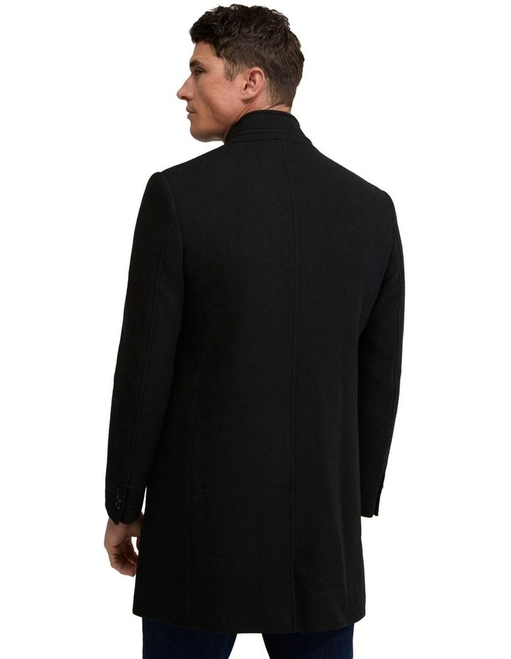 Austin Wool Rich Overcoat in Black image 2