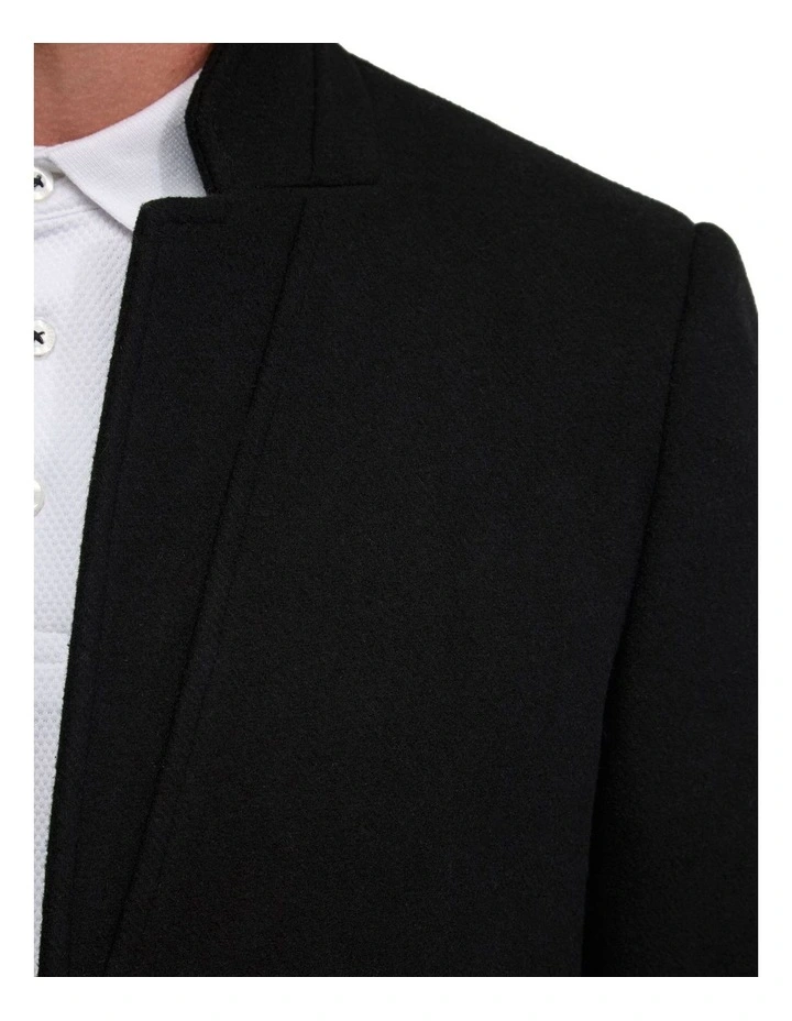 Austin Wool Rich Overcoat in Black image 6