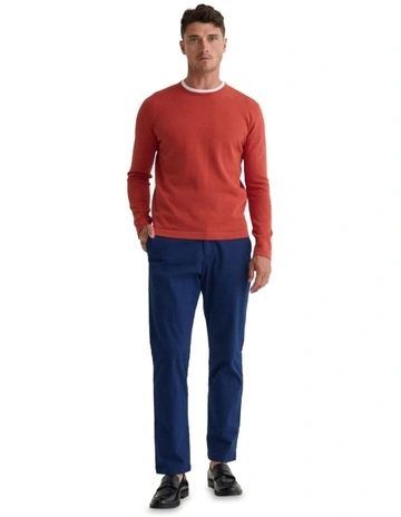 Nico Cotton Crew Neck Jumper in Orange