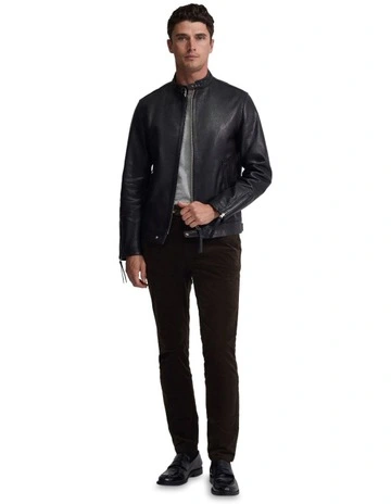 Biker Leather Jacket in Black