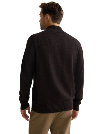 Frankie Zip Up Cardigan in Chocolate