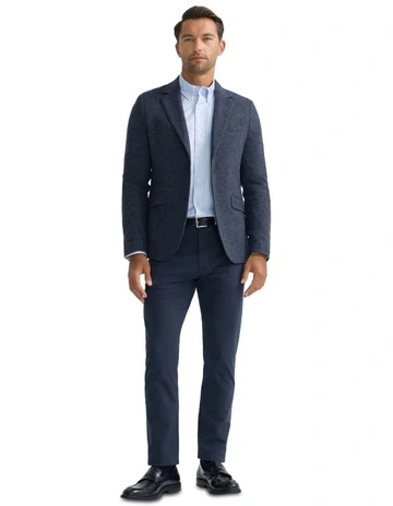 Blake Herringbone Wool Blazer in Charcoal