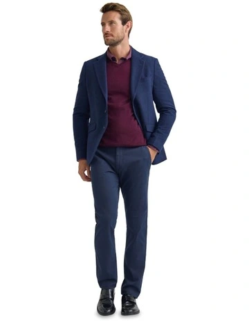 Blake Twill Wool Blazer in Navy