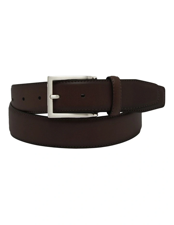 Jacob Leather Dress Belt in Dark Brown image 1