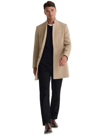 Austin Wool Coat in Sand