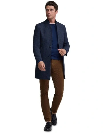 Austin Wool Rich Coat in Blue
