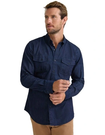 Denim Shirt in Dark Blue