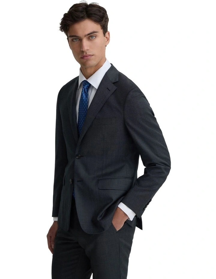 Byron 1/2 Canvas Wool Suit Jacket in Dark Grey image 3