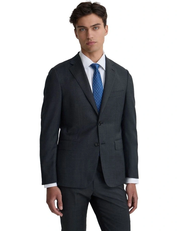 Byron 1/2 Canvas Wool Suit Jacket in Dark Grey image 5