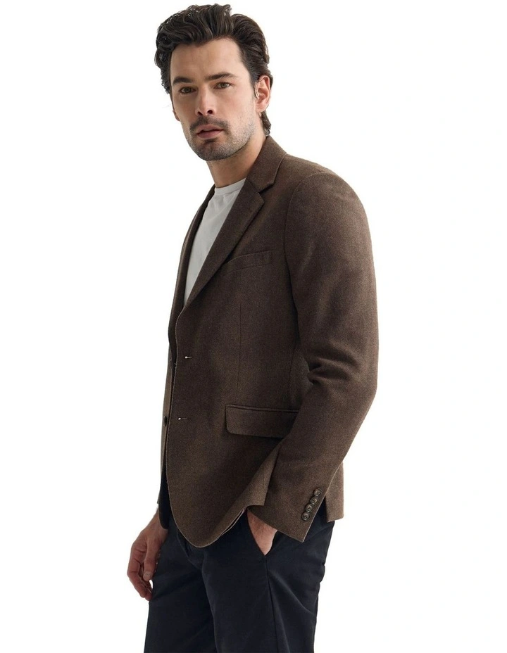 Blake Wool Blend Blazer in Tan image 3