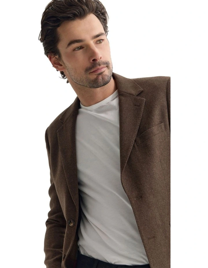 Blake Wool Blend Blazer in Tan image 4