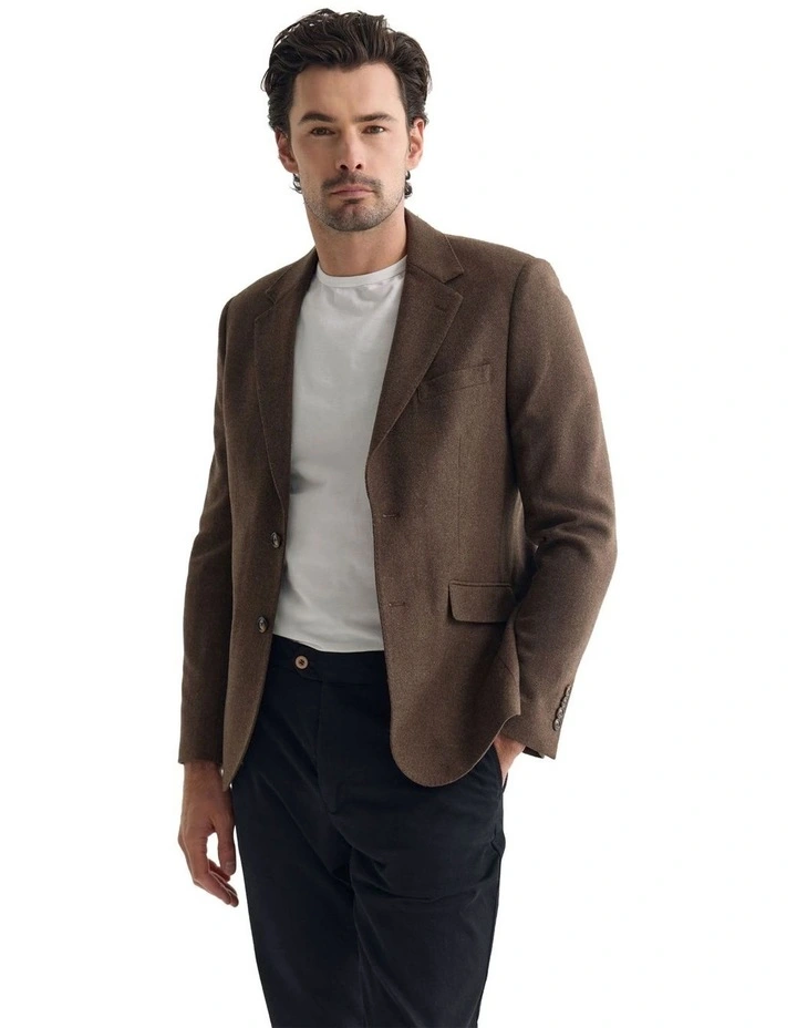 Blake Wool Blend Blazer in Tan image 5