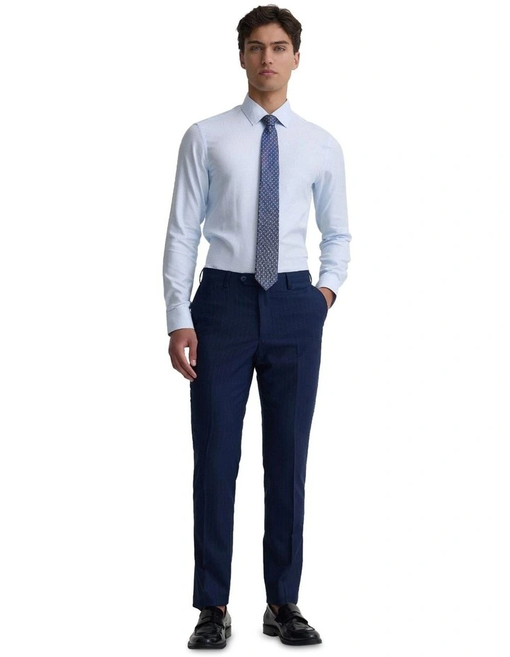 Beckton Slim Fit Cotton Shirt in Sky image 1