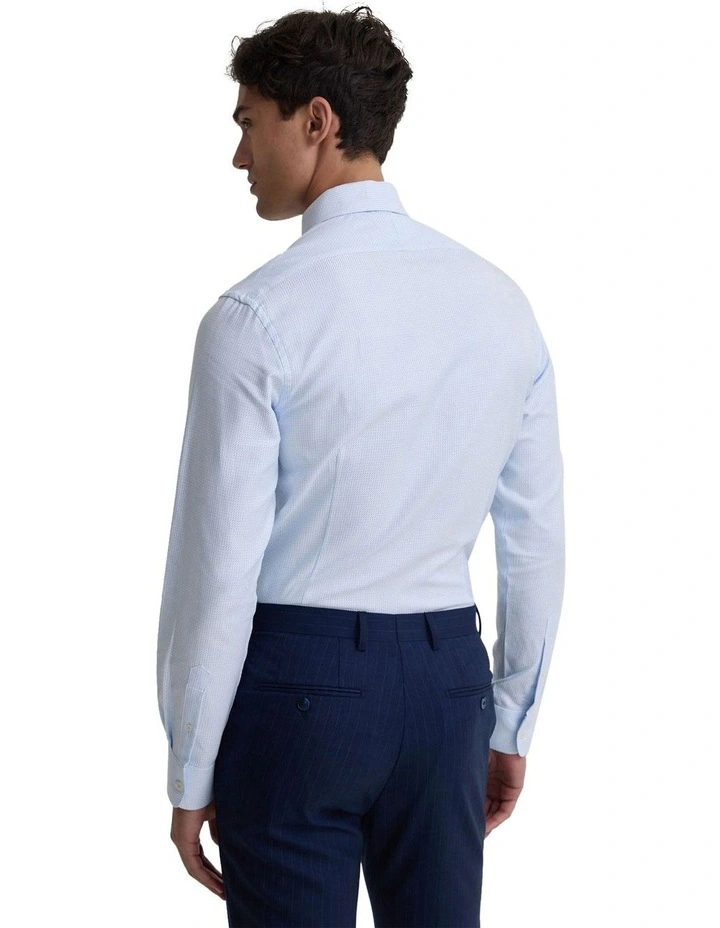 Beckton Slim Fit Cotton Shirt in Sky image 2
