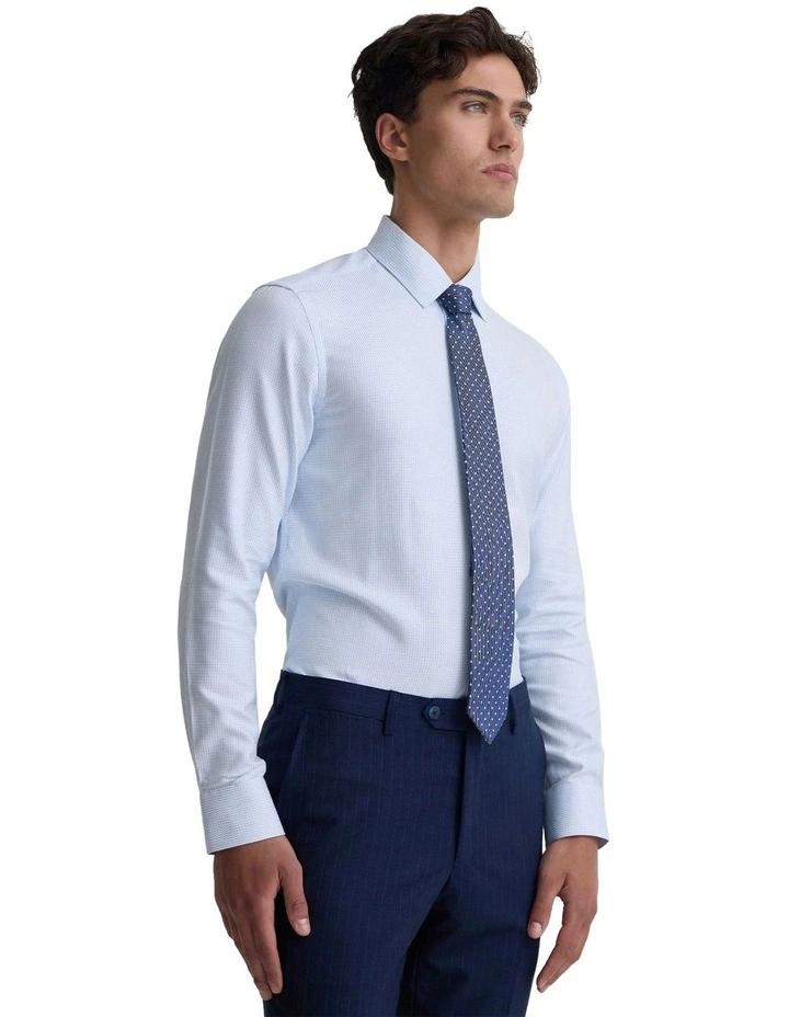 Beckton Slim Fit Cotton Shirt in Sky image 3