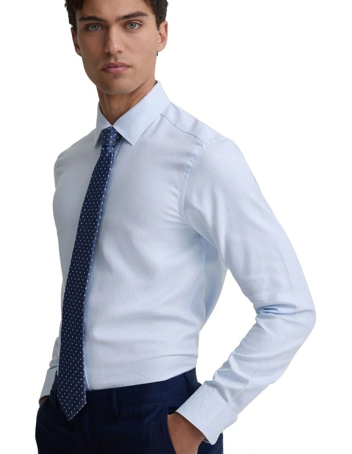Beckton Slim Fit Cotton Shirt in Sky image 4