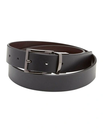 Carson Leather Reversible Belt in Black/Brown