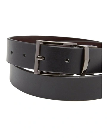 Carson Leather Reversible Belt in Black/Brown