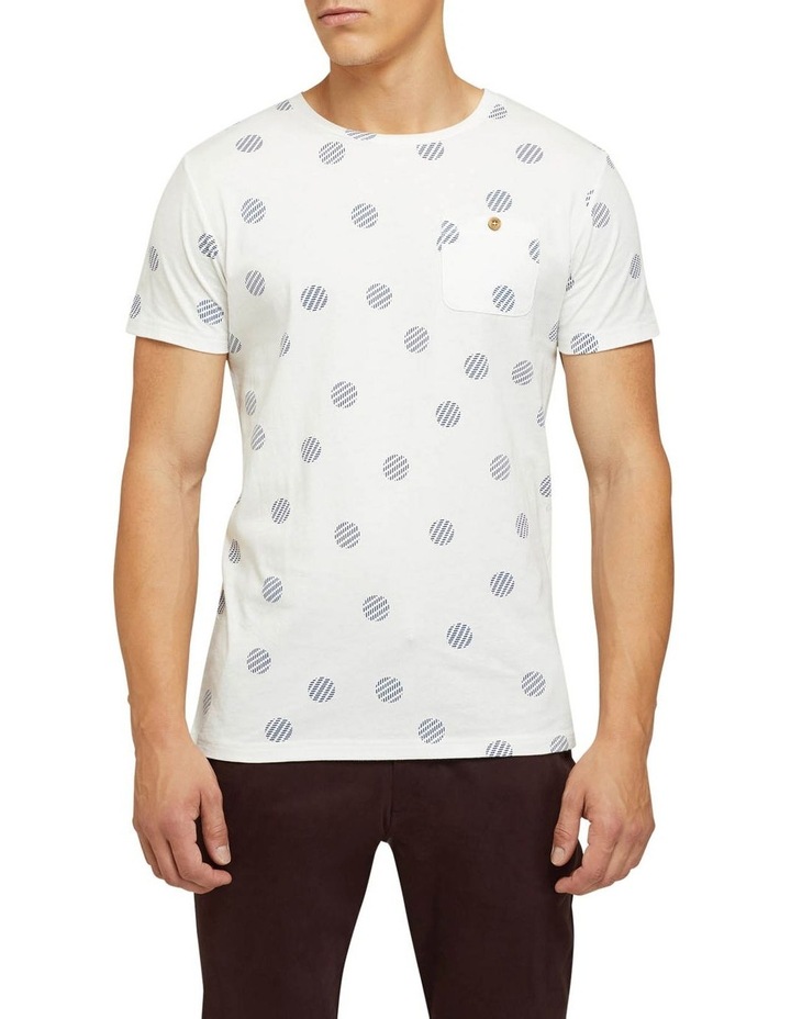 Henry Circle Printed T-Shirt Ivory/Blue