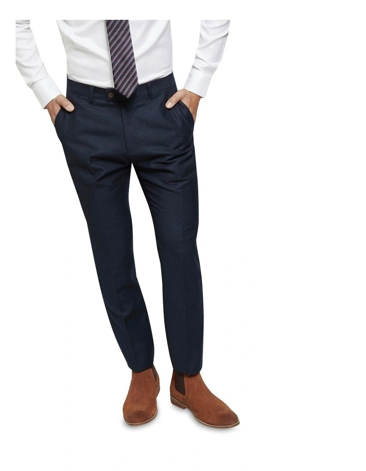 Hopkins Wool Rich Suit Trousers in Navy image 4