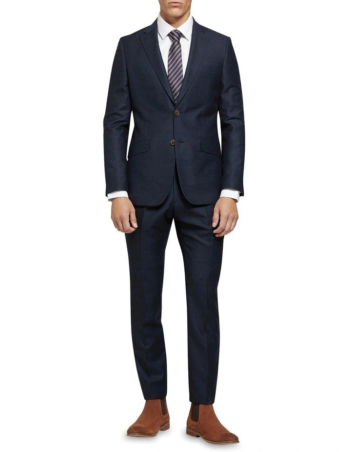 Hopkins Wool Rich Suit Trousers in Navy image 5