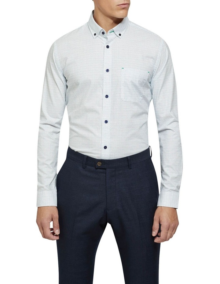 Stratton Geo Printed Shirt in Navy/Green/White