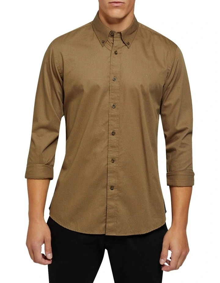 Portland Regular Fit Casual Shirt in Taupe image 1