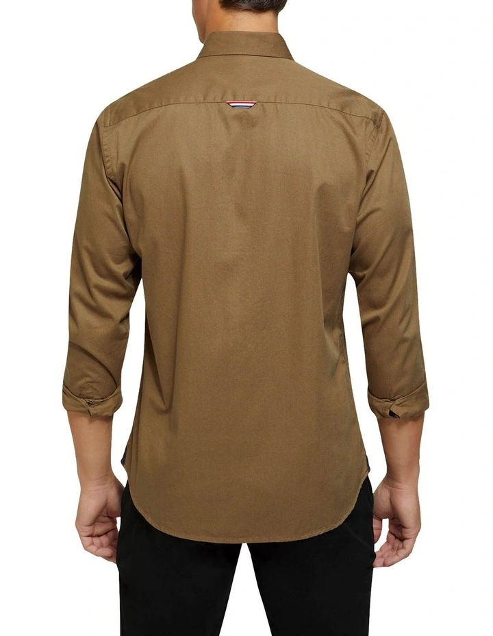 Portland Regular Fit Casual Shirt in Taupe image 3