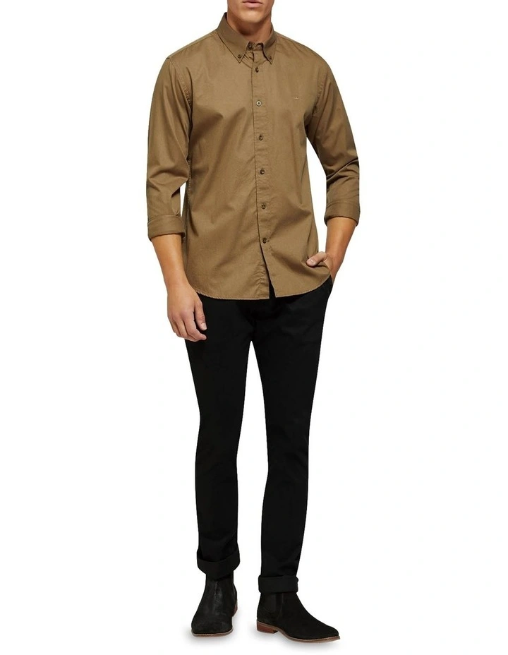 Portland Regular Fit Casual Shirt in Taupe image 5