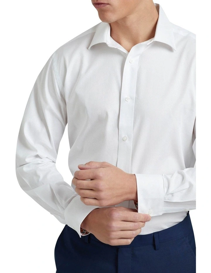 Islington Dobby Reglr Shirt in White image 4