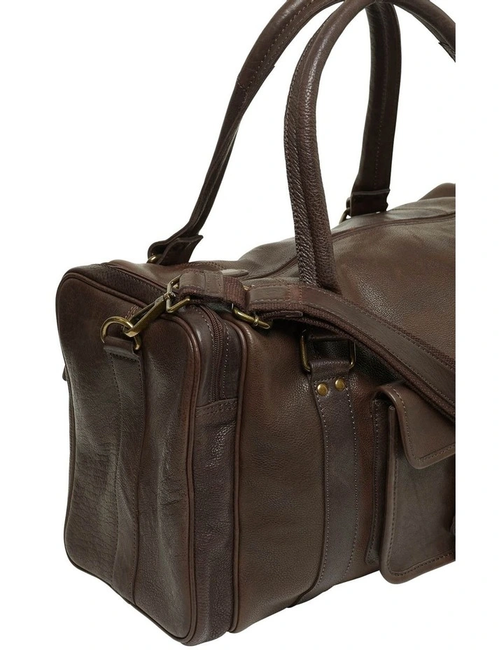 Maxim Chocolate Leather Overnight Bag image 3