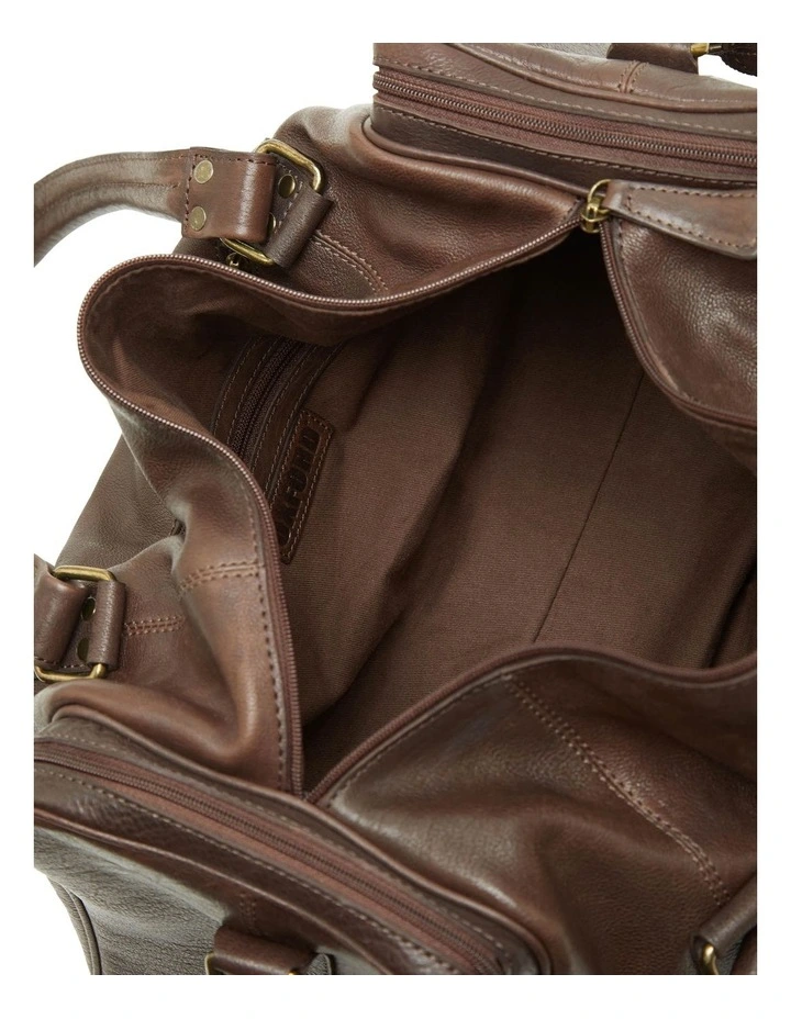 Maxim Chocolate Leather Overnight Bag image 4