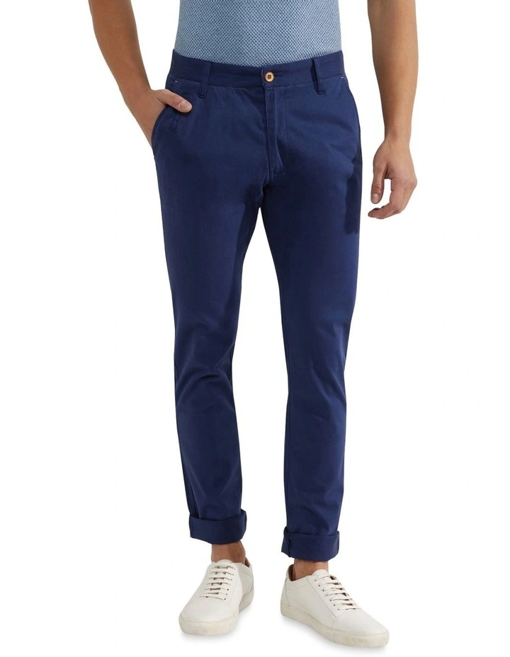Stretch Organic Cotton Skinny Fit Chinos In Admiral Blue image 1