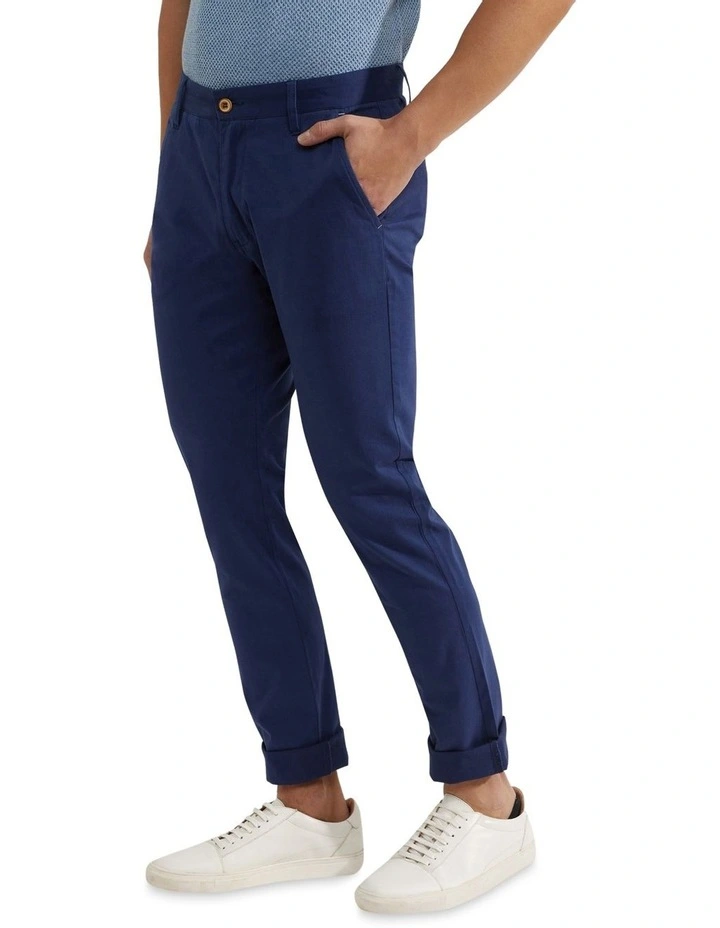 Stretch Organic Cotton Skinny Fit Chinos In Admiral Blue image 2