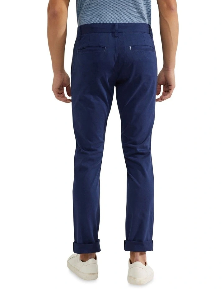 Stretch Organic Cotton Skinny Fit Chinos In Admiral Blue image 3
