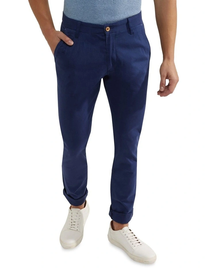 Stretch Organic Cotton Skinny Fit Chinos In Admiral Blue image 4