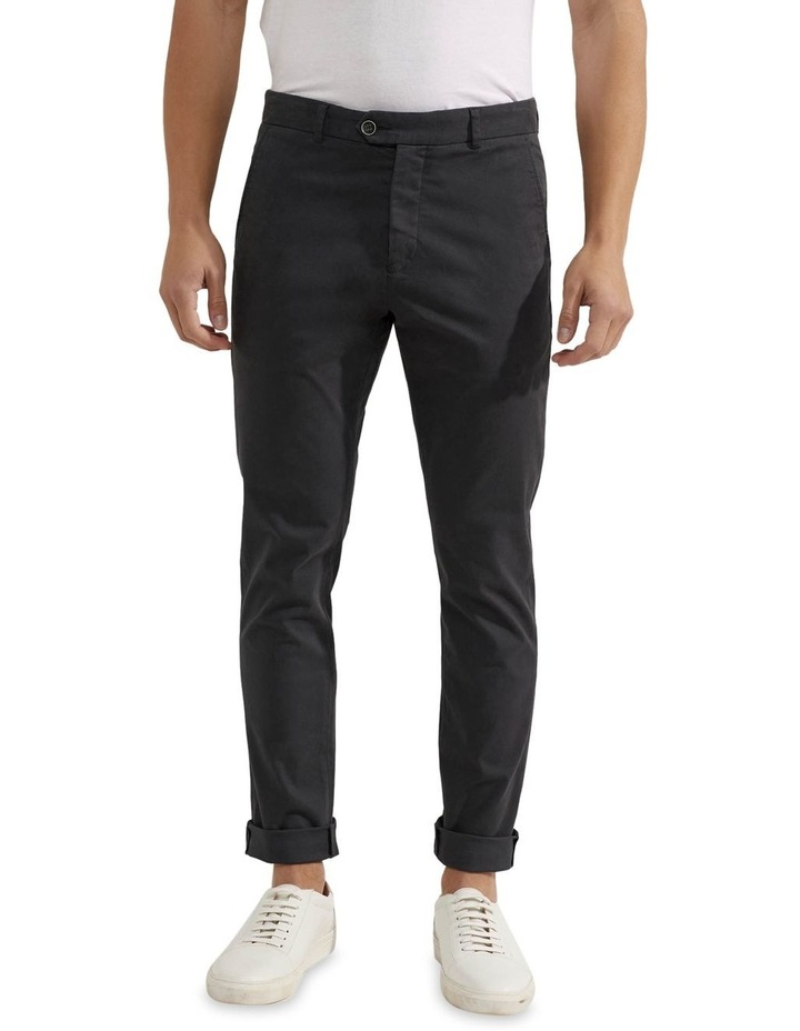 Luka Stretch Casual Organic Cotton Pants in Gunmetal