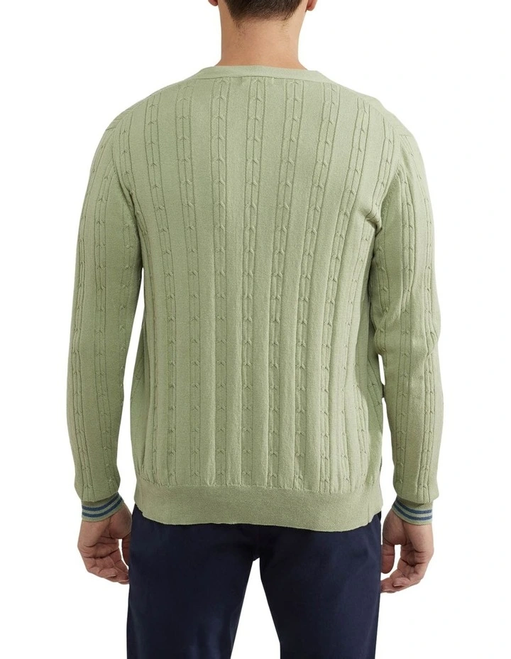 Rusty Cable Cardigan In Green image 3