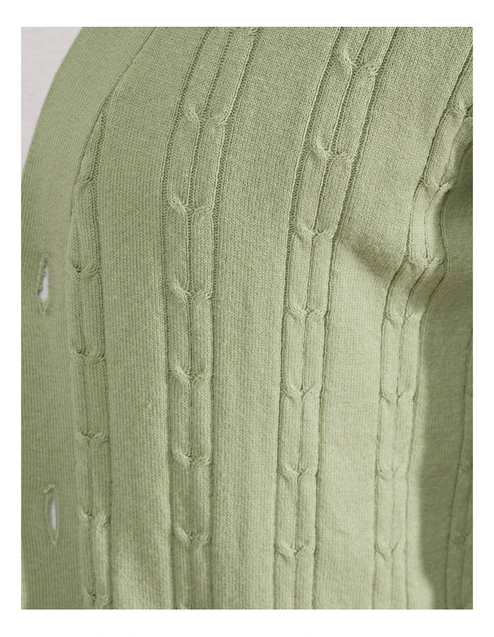 Rusty Cable Cardigan In Green image 6