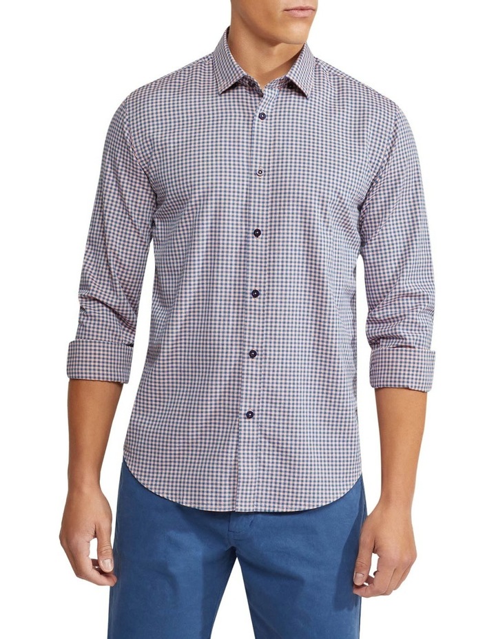 Stratton Checked Shirt in Navy/Orange