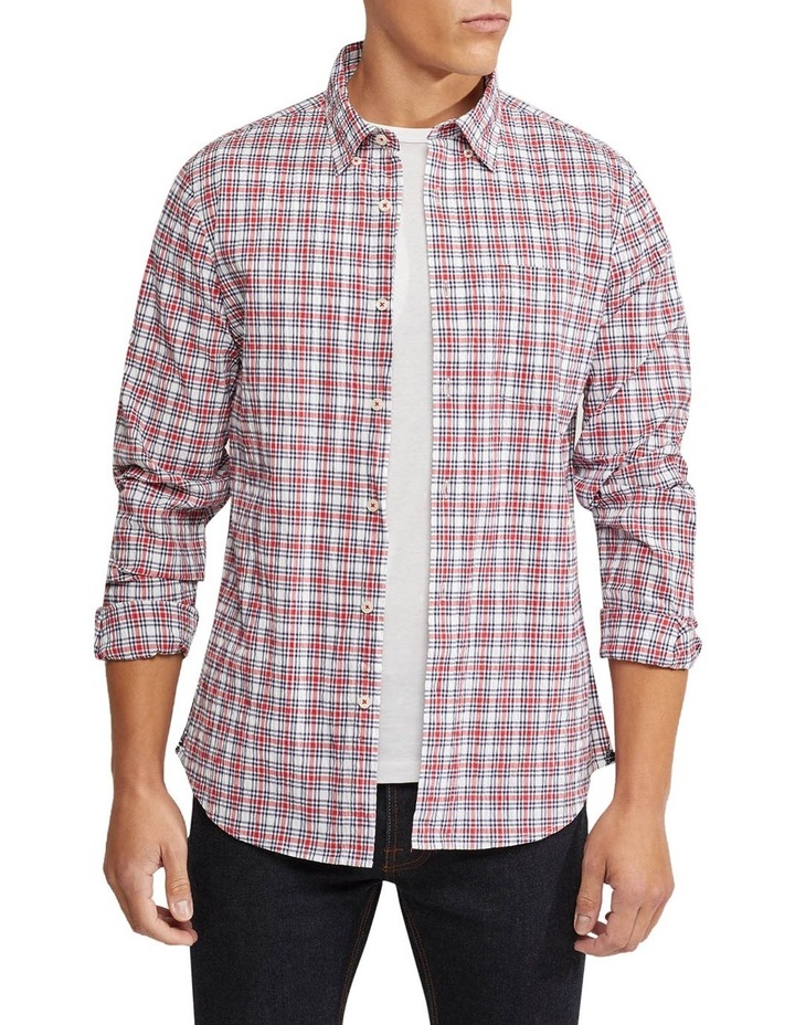 Portland Seersucker Check Regular Shirt in Blue/